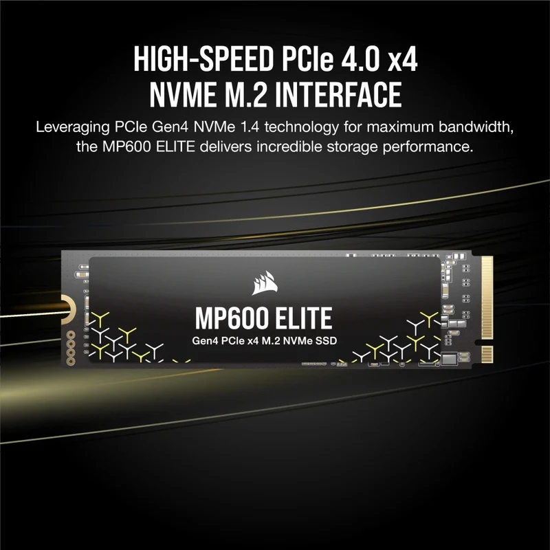 Corsair MP600 Elite 1TB PCIe Gen4 x4 NVMe 1.4 M.2 SSD (CSSD-F1000GBMP600ENH)