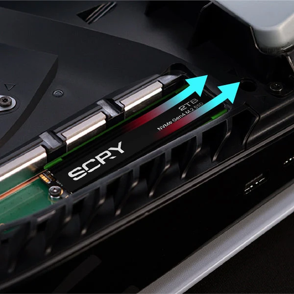 SCRY Nitro Flash Heatsink Game Drive 2TB NVMe Gen4 M.2 SSD for PS5/ PC
