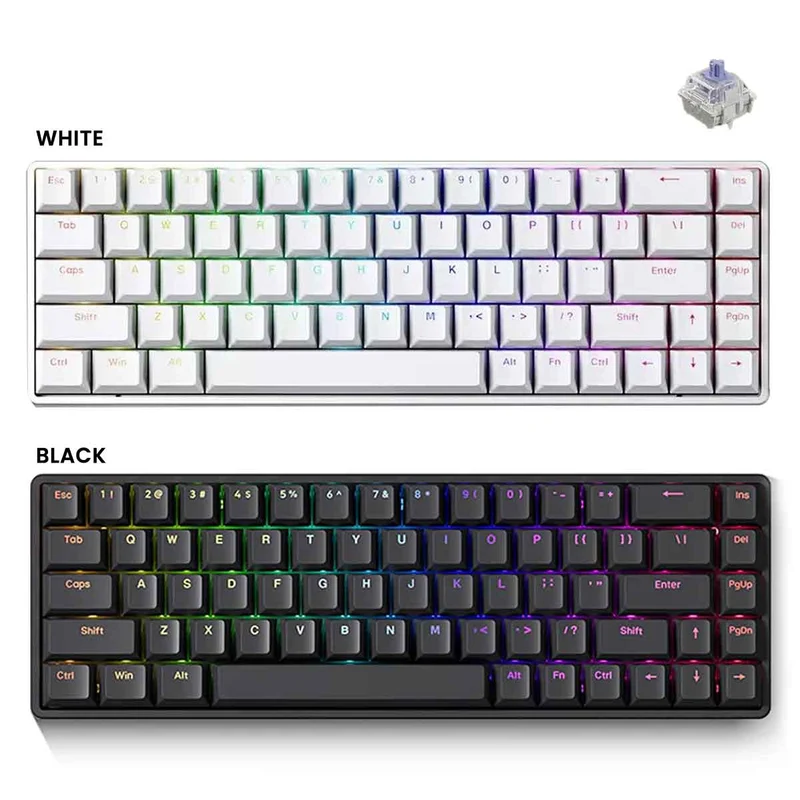 VXE ATK68 Magnetic Switch Hot Swappable RGB Mechanical Gaming Keyboard Gateron Switch 2.0 (Black, White)