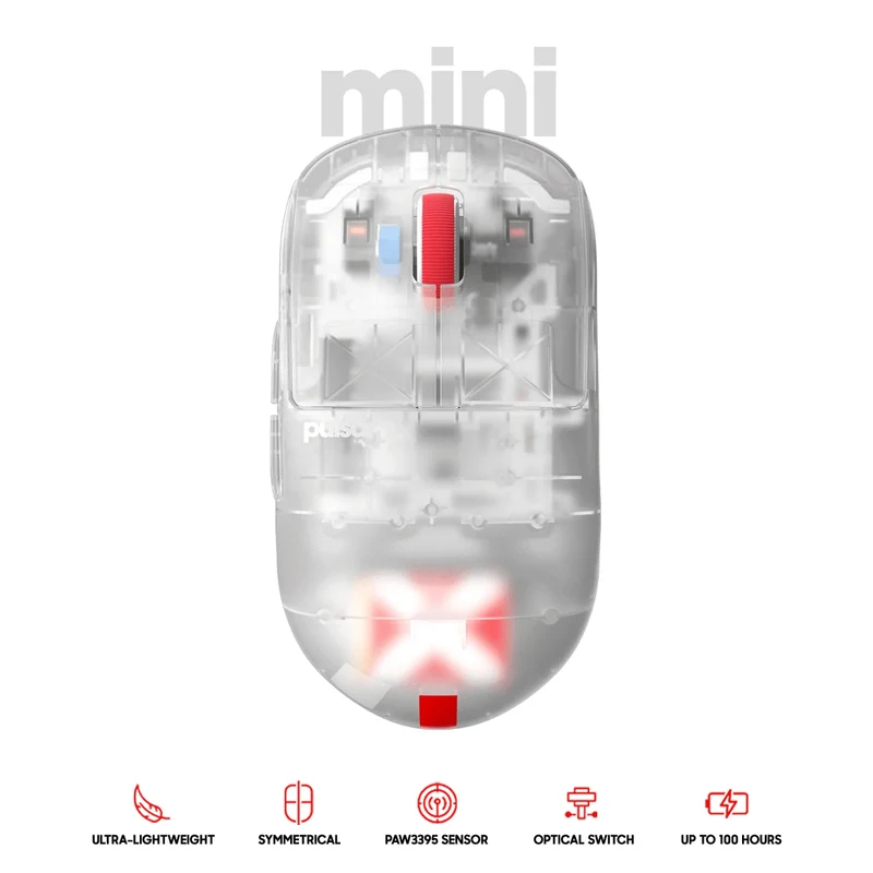 Pulsar X2H Mini Symmetrical Ultralight Wireless Gaming Mouse Super Clear Limited Ed. Size 1 (PX2H1CL)