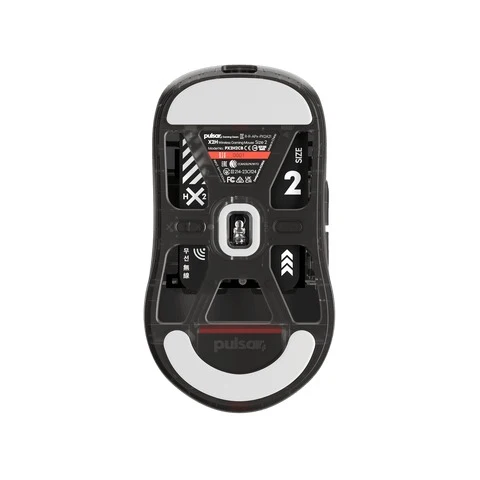 Pulsar X2H Medium Symmetrical Ultralight Wireless Gaming Mouse Clear Black Limited Ed. Size 2 (PX2H2CB)