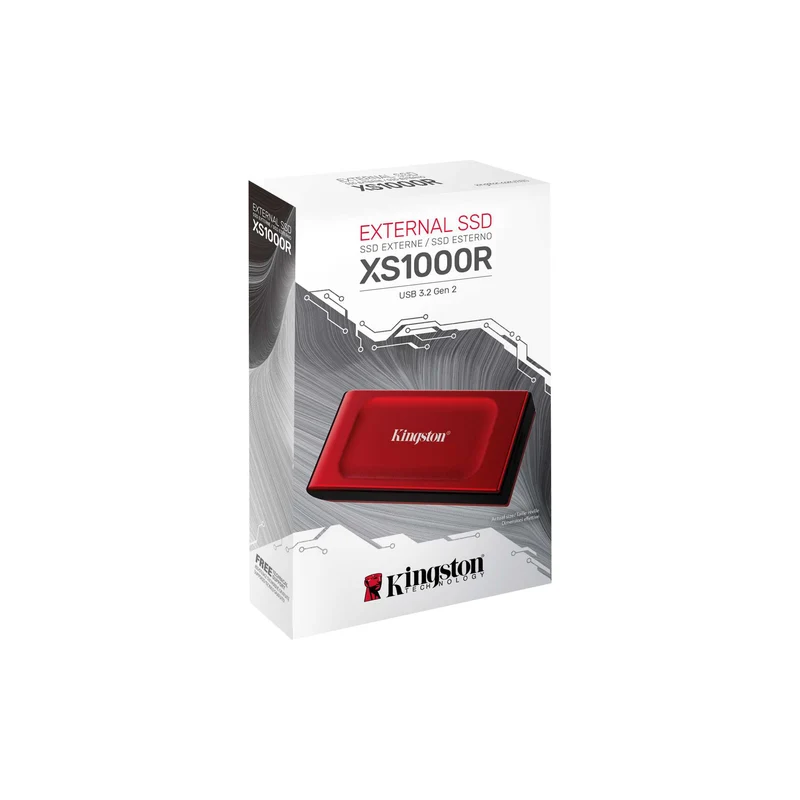 Kingston XS1000R USB 3.2 Gen 2 USB Type-C External SSD (Red) (1TB, 2TB)