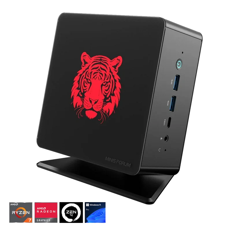 Minisforum Elite Mini UM780 XTX Ryzen 7 7840HS 64GB RAM 1TB SSD AMD Radeon 780M Windows 11 Pro Mini Gaming PC (w/ Bonus Holiday Etching)