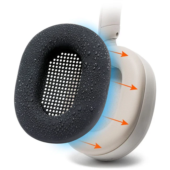 Wicked Cushions Sony WH-1000XM5 Earpad Sweat Covers - WC SweatZ (Black, Geo Grey, 90s Black, Silver)