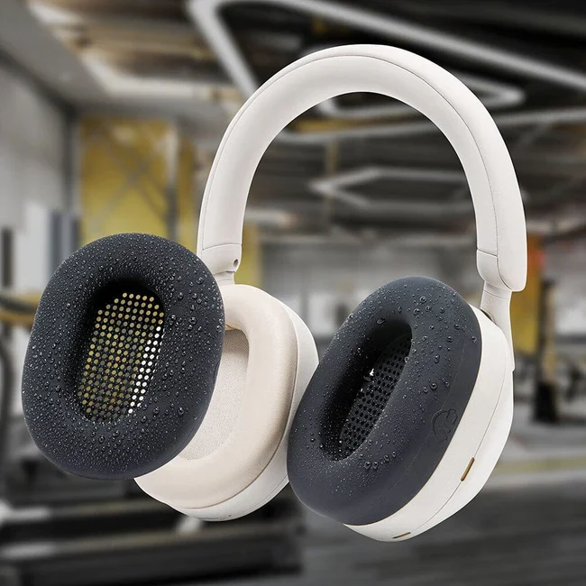 Wicked Cushions Sony WH-1000XM5 Earpad Sweat Covers - WC SweatZ (Black, Geo Grey, 90s Black, Silver)