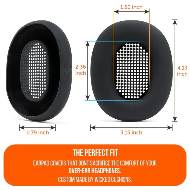 Wicked Cushions Sony WH-1000XM5 Earpad Sweat Covers - WC SweatZ (Black, Geo Grey, 90s Black, Silver)