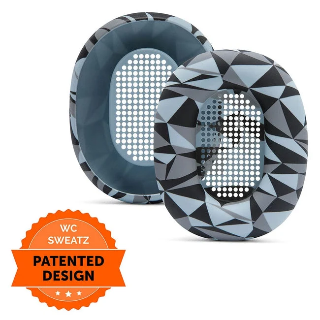 Wicked Cushions Sony WH-1000XM5 Earpad Sweat Covers - WC SweatZ (Black, Geo Grey, 90s Black, Silver)