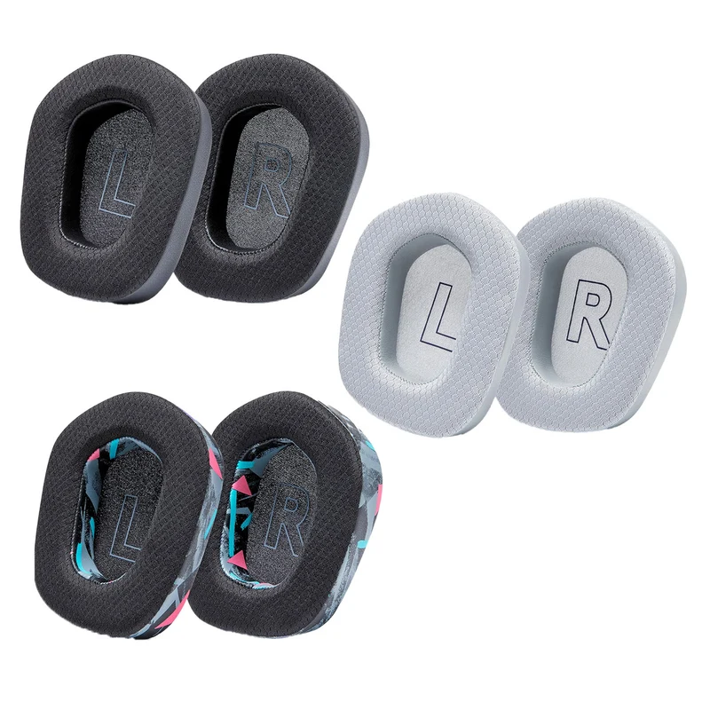 Wicked Cushions Logitech G733 Earpads - WC FreeZe Cooling Gel (Black, Grey, 90s Black)
