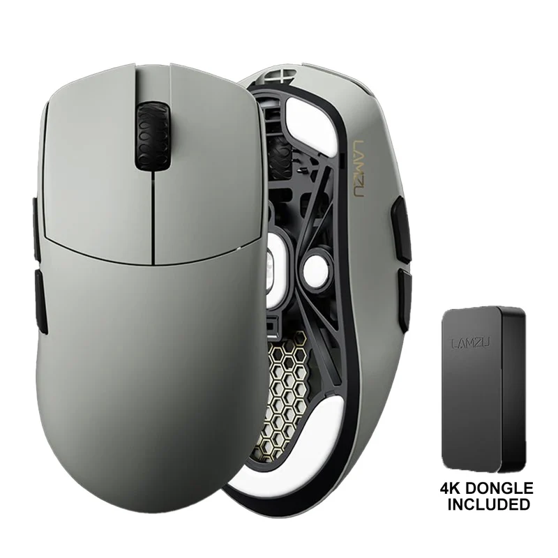 Lamzu Maya 4K Superlight Wireless Gaming Mouse (Charcoal Black, Cloud Grey)