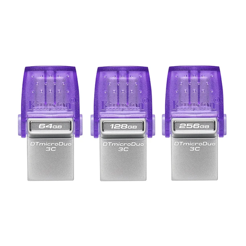 Kingston DataTraveler MicroDuo 3C USB 3.2 Gen 1 200MB/s Read Type-A + Type-C USB Flash Drive (64GB, 128GB, 256GB)