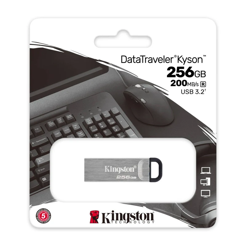 Kingston DataTraveler Kyson USB 3.2 Gen 1 200MB/s Read Type-A USB Flash Drive (64GB, 128GB, 256GB)