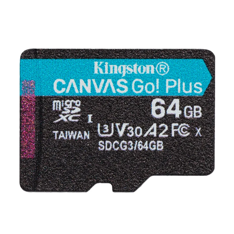 Kingston Canvas Go! Plus UHS-I U3 V30 A2 170MB/s Read MicroSD Memory Card with SD Adapter (64GB, 128GB, 256GB, 512GB)