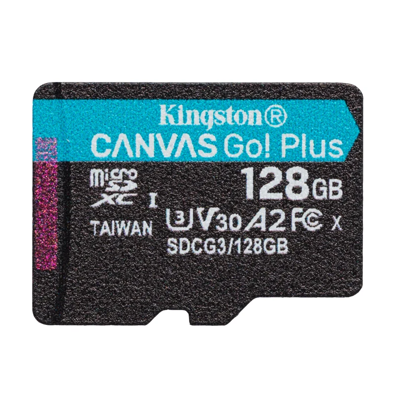 Kingston Canvas Go! Plus UHS-I U3 V30 A2 170MB/s Read MicroSD Memory Card with SD Adapter (64GB, 128GB, 256GB, 512GB)