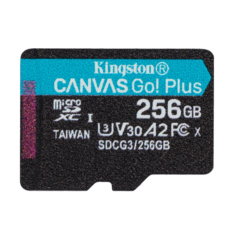 Kingston Canvas Go! Plus UHS-I U3 V30 A2 170MB/s Read MicroSD Memory Card with SD Adapter (64GB, 128GB, 256GB, 512GB)