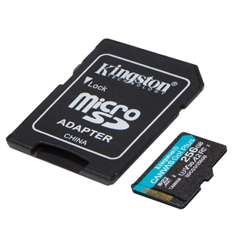 Kingston Canvas Go! Plus UHS-I U3 V30 A2 170MB/s Read MicroSD Memory Card with SD Adapter (64GB, 128GB, 256GB, 512GB)