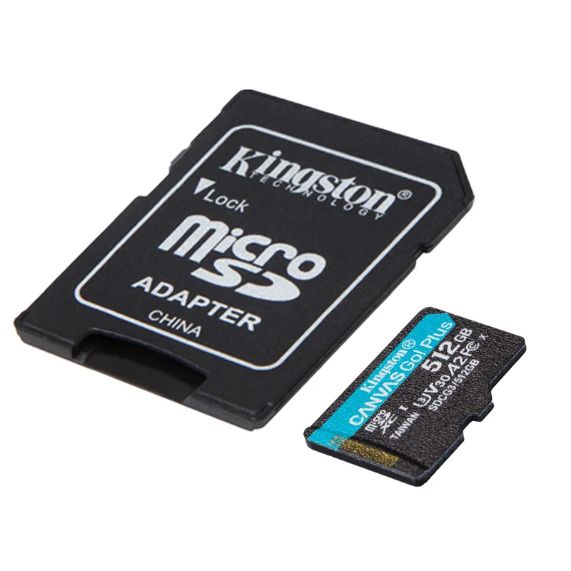 Kingston Canvas Go! Plus UHS-I U3 V30 A2 170MB/s Read MicroSD Memory Card with SD Adapter (64GB, 128GB, 256GB, 512GB)