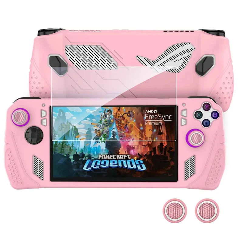 IINE Silicone Protective Case For ROG Ally (Pink, Grey)