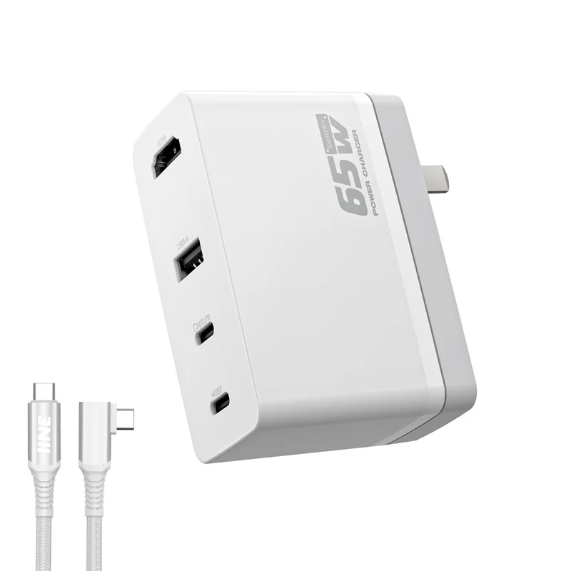 IINE 65W Charger Capture Card Video Adapter (White) (L948)