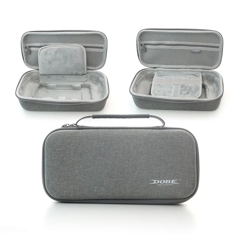 Dobe 3-in-1 Kit for Nintendo Switch/ Switch OLED (Pro Grip Controller Transparent Black + Storage Bag + Controller Rocker Cap) TNS-2163D