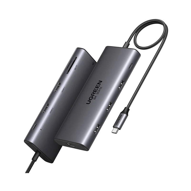 UGreen 10-in-1 Multifunction Adapter USB-C to 1xUSB 3.0 + 2xUSB 2.0 + USB-C 3.0 + 2xHDMI + RJ45 + SD + TF + PD (CM639/15534)