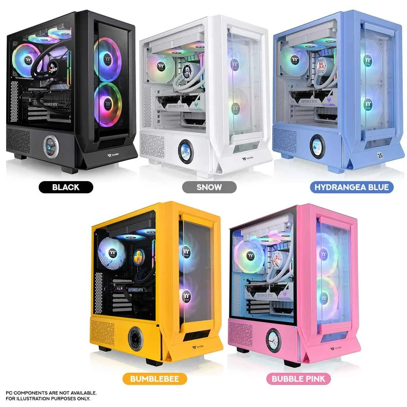 Thermaltake Ceres 350 MX Mid Tower Gaming Case (Black, Snow, Hydrangea Blue, Bumblebee, Bubble Pink)