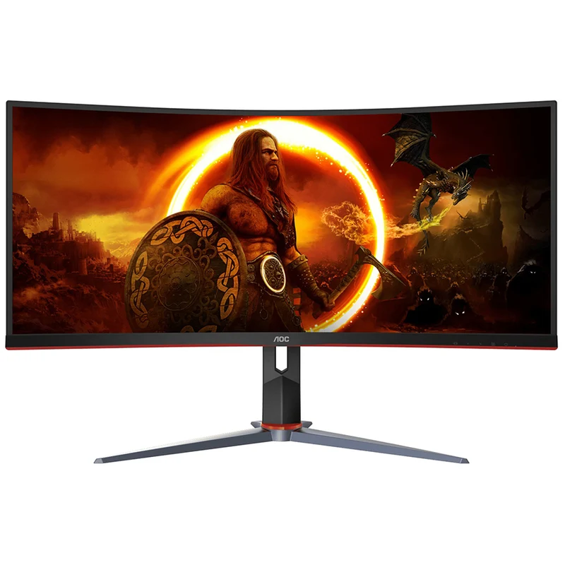 AOC CU34G2XP 34" WQHD (3440x1440) 180Hz 1ms MPRT/ 1ms GtG AdaptiveSync DisplayHDR 400 VA Curved Gaming Monitor (Black/Red)