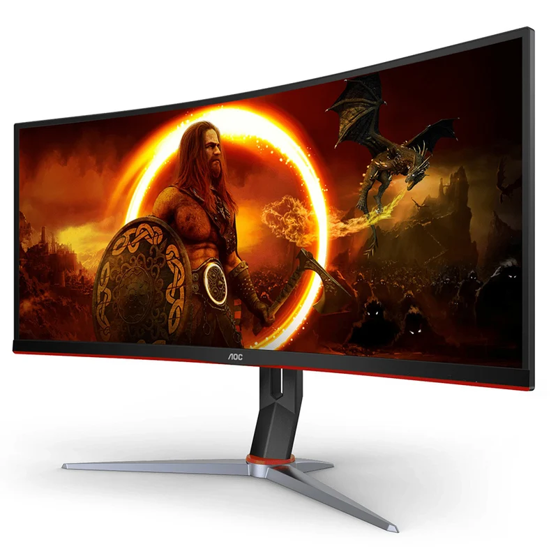AOC CU34G2XP 34" WQHD (3440x1440) 180Hz 1ms MPRT/ 1ms GtG AdaptiveSync DisplayHDR 400 VA Curved Gaming Monitor (Black/Red)