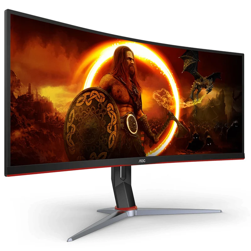 AOC CU34G2XP 34" WQHD (3440x1440) 180Hz 1ms MPRT/ 1ms GtG AdaptiveSync DisplayHDR 400 VA Curved Gaming Monitor (Black/Red)