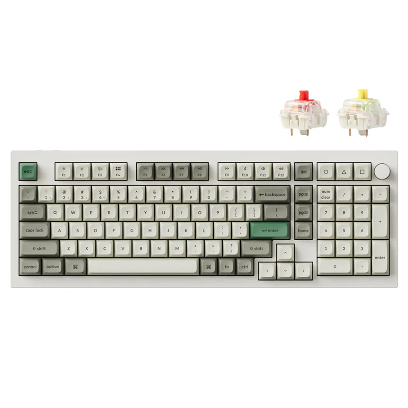 Keychron Q5 Max QMK/Via Fully Assembled With Knob RGB Backlit Hot-Swappable 96% Wireless Custom Mechanical Keyboard - Shell White (Red Switch, Banana Switch)