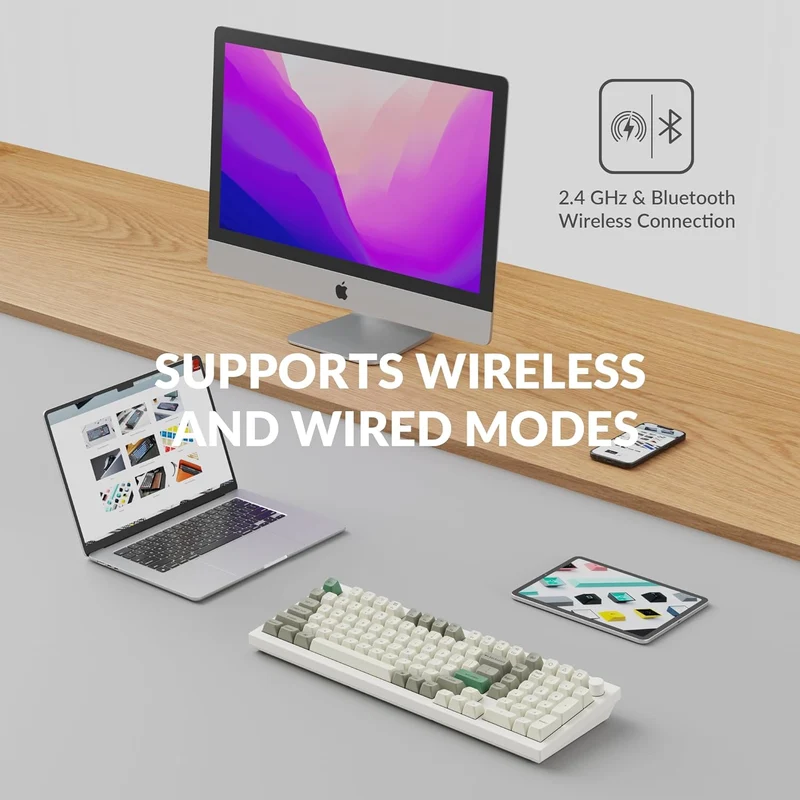 Keychron Q5 Max QMK/Via Fully Assembled With Knob RGB Backlit Hot-Swappable 96% Wireless Custom Mechanical Keyboard - Shell White (Red Switch, Banana Switch)