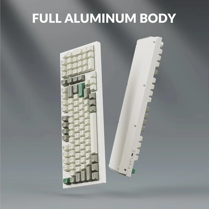 Keychron Q5 Max QMK/Via Fully Assembled With Knob RGB Backlit Hot-Swappable 96% Wireless Custom Mechanical Keyboard - Shell White (Red Switch, Banana Switch)