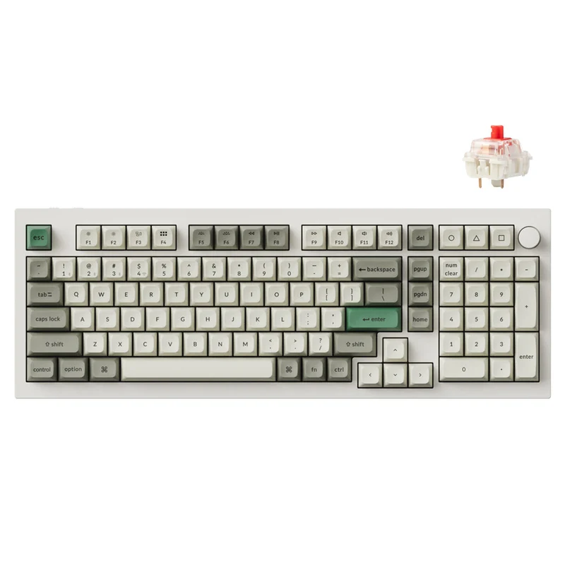 Keychron Q5 Max QMK/Via Fully Assembled With Knob RGB Backlit Hot-Swappable 96% Wireless Custom Mechanical Keyboard - Shell White (Red Switch, Banana Switch)