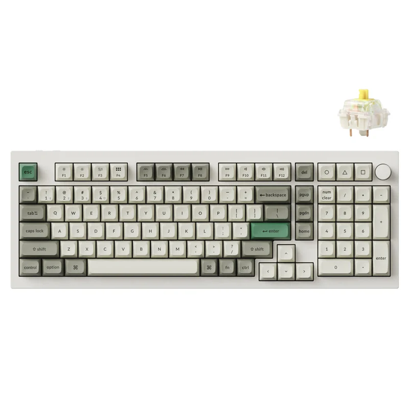 Keychron Q5 Max QMK/Via Fully Assembled With Knob RGB Backlit Hot-Swappable 96% Wireless Custom Mechanical Keyboard - Shell White (Red Switch, Banana Switch)
