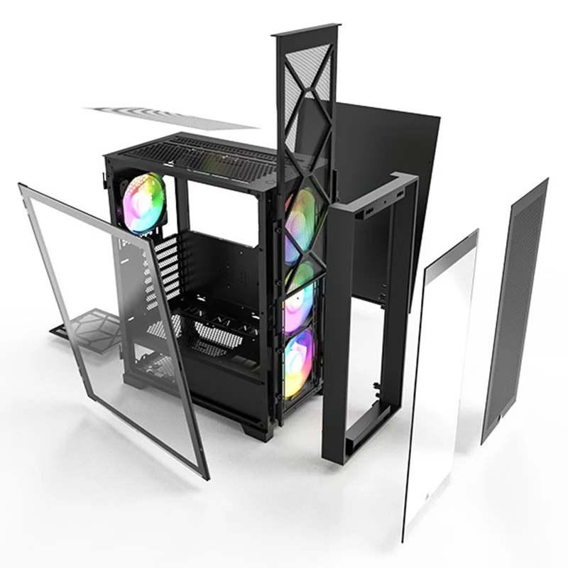 Montech Air 1000 Premium Mesh TG ATX Case (Black, White)