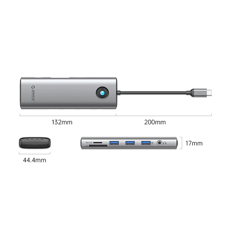 Orico Type-C 10-in-1 5Gbps Multifunction Docking Station (PW11-10P) (Silver)
