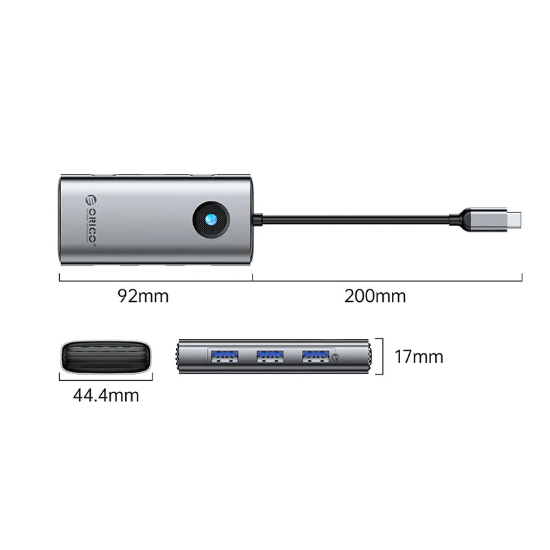 Orico Type-C 6-in-1 5Gbps Multifunction Docking Station (PW11-6P) (Dark Grey)