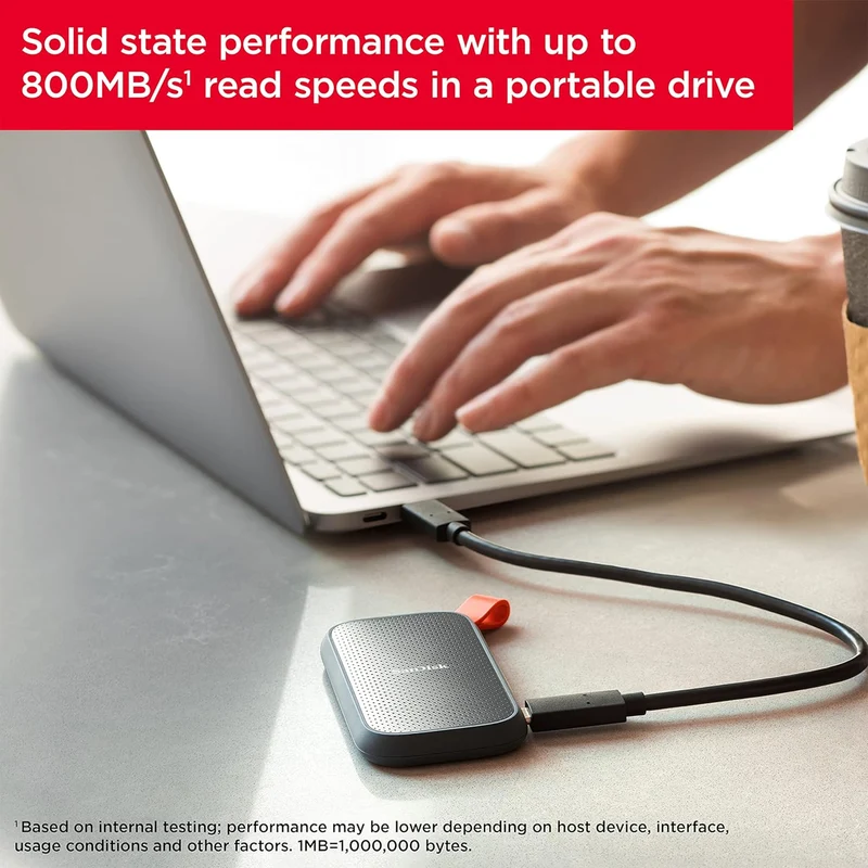Sandisk 2TB USB 3.2 Gen 2 Type-C up to 800MB/s Portable SSD (Black)