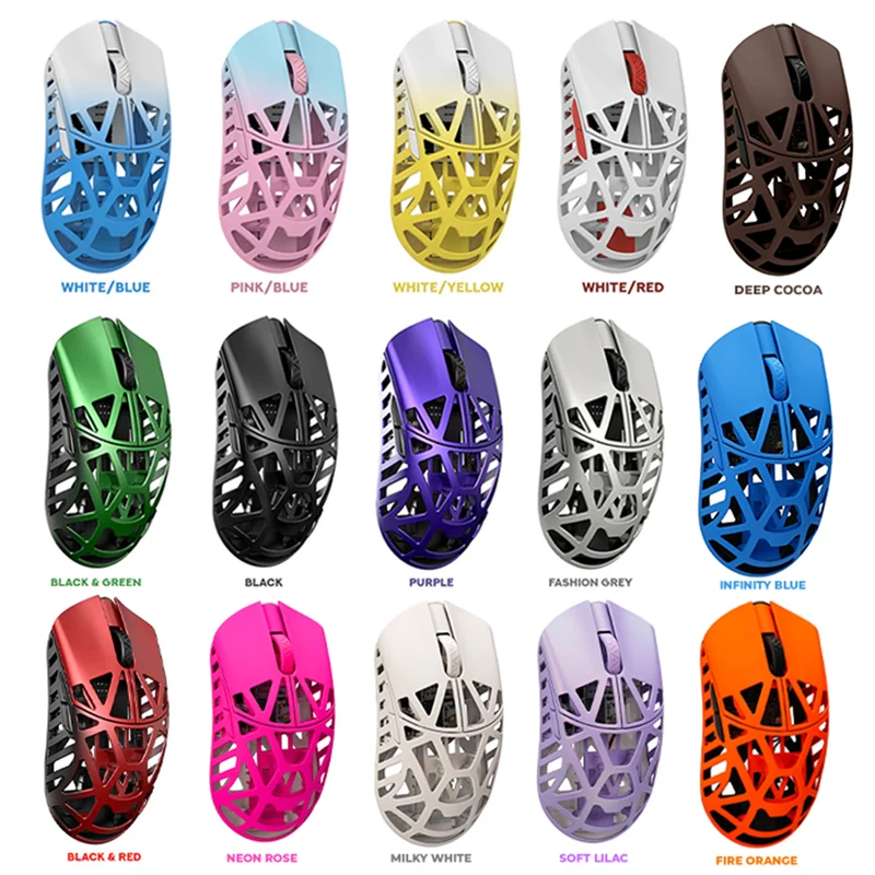 WLMouse Beast X Max 8K Magnesium Gaming Mouse (White/Blue, Pink/Blue, White/Yellow. White/Red, Black/Green, Black, Purple, Fashion Grey, Black & Red, Neon Rose, Soft Lilac, Milky White, Deep Cocoa, Infinity Blue, Fire Orange)