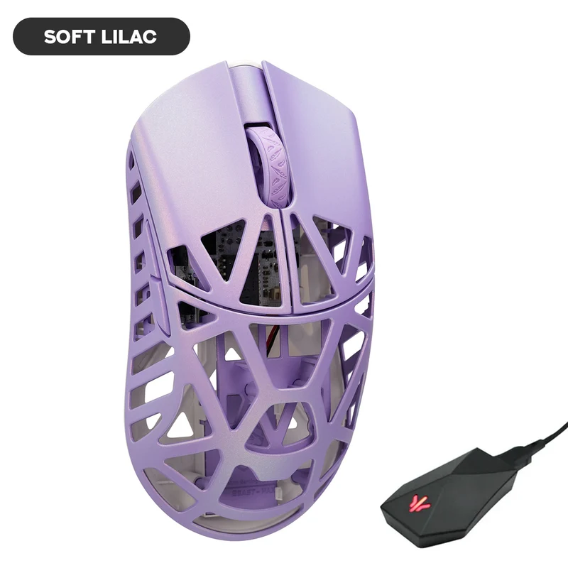 WLMouse Beast X Max 8K Magnesium Gaming Mouse (White/Blue, Pink/Blue, White/Yellow. White/Red, Black/Green, Black, Purple, Fashion Grey, Black & Red, Neon Rose, Soft Lilac, Milky White, Deep Cocoa, Infinity Blue, Fire Orange)