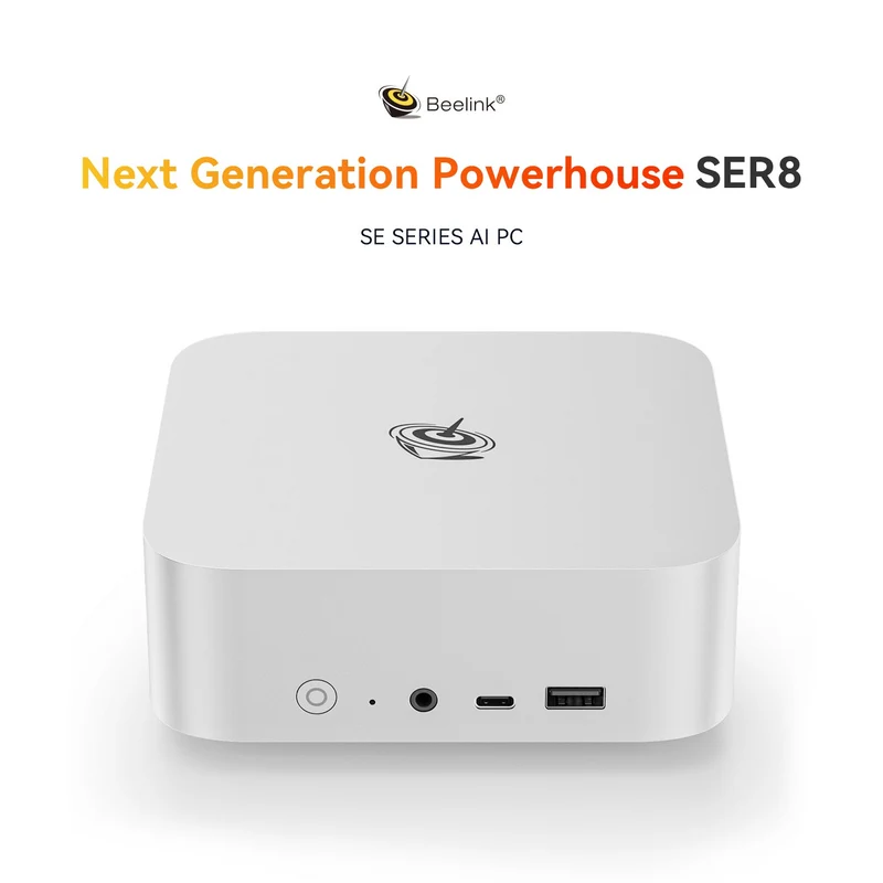 Beelink SER8 AMD Ryzen 7 8845HS Processor (32GB RAM+1TB SSD) (64GB RAM+2TB SSD) Windows 11 Pro Mini PC (Frost Silver, Space Grey)