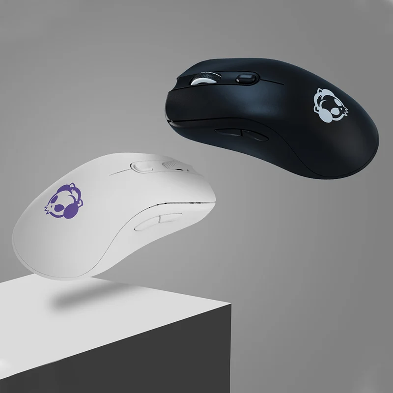 Akko AG ONE NearLink Upgraded 8K Hz + 4K Hz Polling Rate 8 Adjustable DPI Levels Ergonomic Wireless Mouse (Black, White)