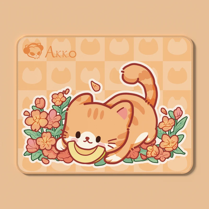 Akko Cat Theme Mouse Pad (360x280mm) (Pink Angie, Grey Mimo, Orange Kate)