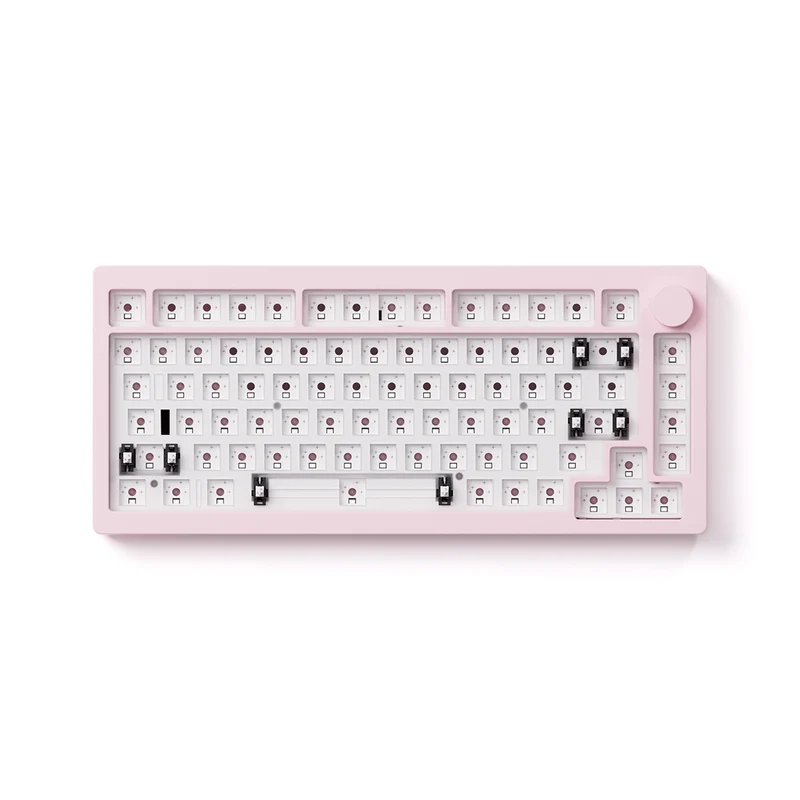 Monsgeek M1 V3 QMK Barebone DIY Kit Aluminum Case RGB Hot-Swappable Mechanical Keyboard (Dark Night, Pastel Pink, Horizon Blue, Moonlight White)
