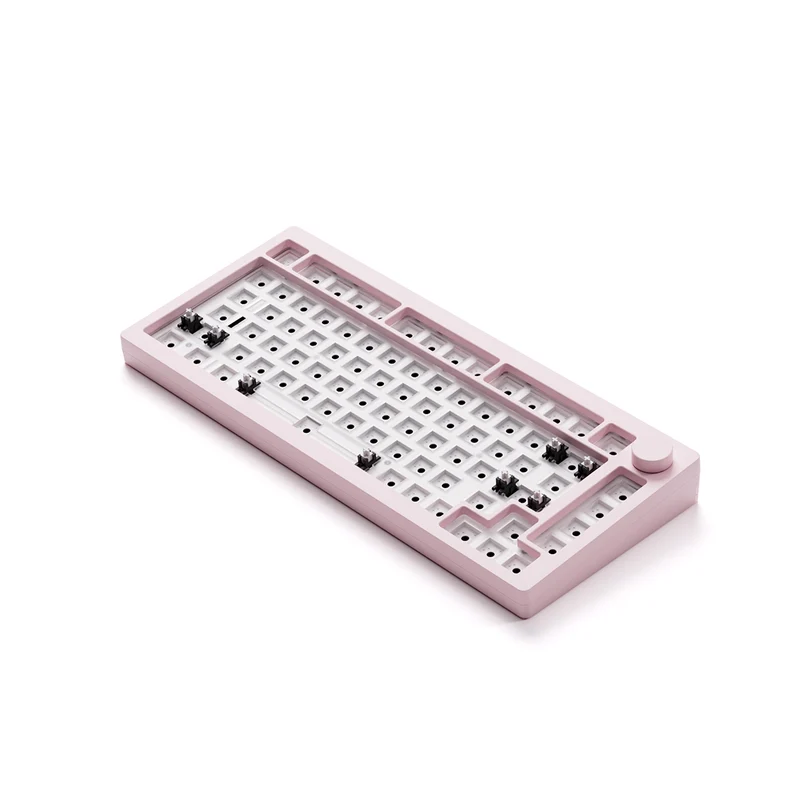 Monsgeek M1 V3 QMK Barebone DIY Kit Aluminum Case RGB Hot-Swappable Mechanical Keyboard (Dark Night, Pastel Pink, Horizon Blue, Moonlight White)