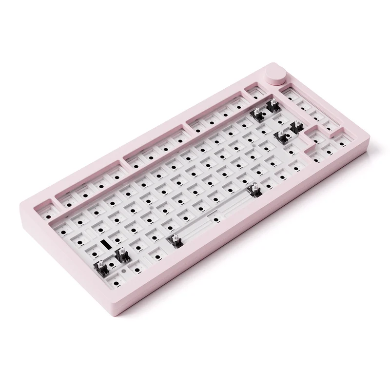 Monsgeek M1 V3 QMK Barebone DIY Kit Aluminum Case RGB Hot-Swappable Mechanical Keyboard (Dark Night, Pastel Pink, Horizon Blue, Moonlight White)
