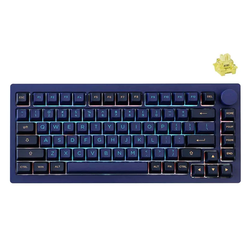 Monsgeek M1W V3 HE Aluminum Case Multi-Mode RGB Mechanical Keyboard (Horizon Blue) (Akko Cream Yellow Magnetic Switch)