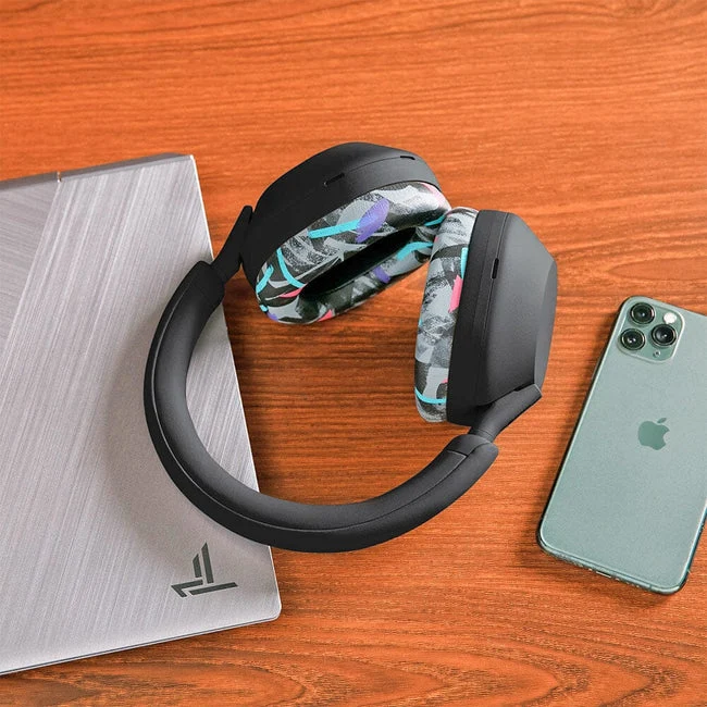 Wicked Cushions Upgraded Sony WH-1000XM5 Replacement Ear Pads (Black, 90s Black, Geo Grey, Silver, Blue, Black Camo)