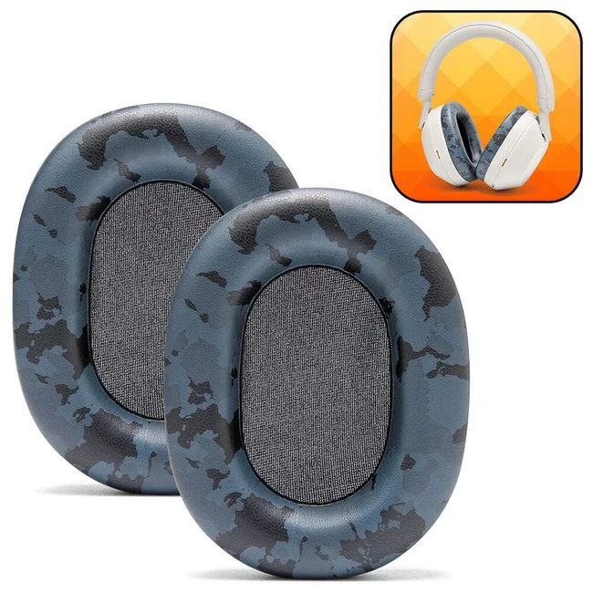 Wicked Cushions Upgraded Sony WH-1000XM5 Replacement Ear Pads (Black, 90s Black, Geo Grey, Silver, Blue, Black Camo)