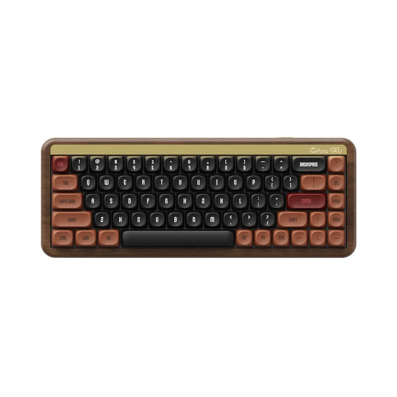 Akko MU01 Autumn Walnut Wood Case Multi-Mode RGB Hot-Swappable Mechanical Keyboard (Akko Rosewood Switch, Akko X TTC Demon Switch)