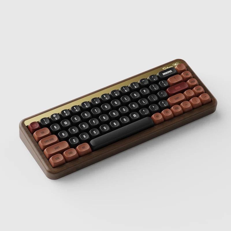 Akko MU01 Autumn Walnut Wood Case Multi-Mode RGB Hot-Swappable Mechanical Keyboard (Akko Rosewood Switch, Akko X TTC Demon Switch)